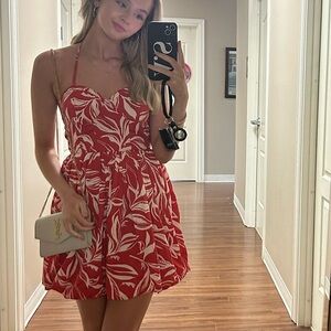 Red Floral Women's Dress